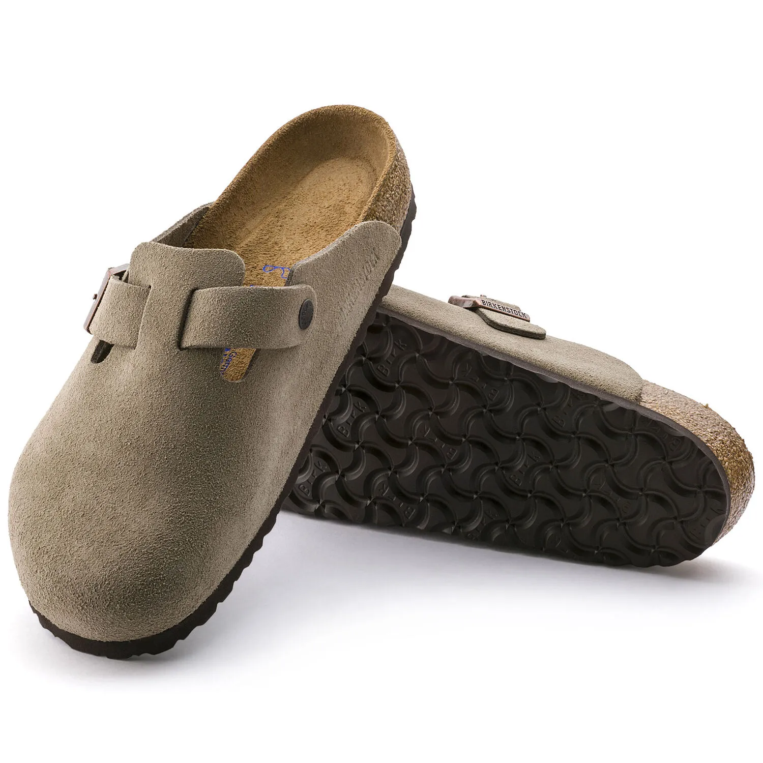 BIRKENSTOCK BOSTON SOFT FOOTBED TAUPE SUEDE